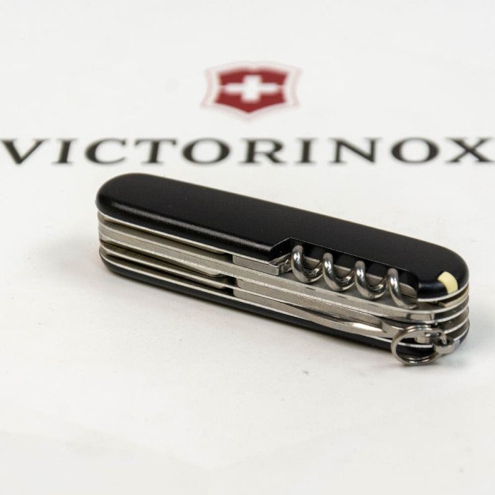 Складаний ніж Victorinox HUNTSMAN MAT чорний матовий лак з жовт.лого 