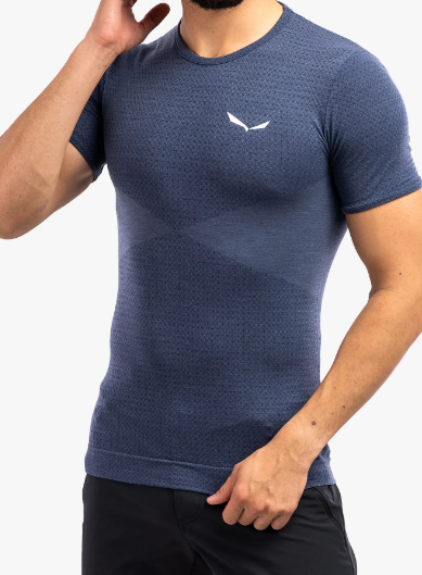 Термофутболка чоловіча Salewa ZEBRU RESPONSIVE S/S TEE - синя, XL 