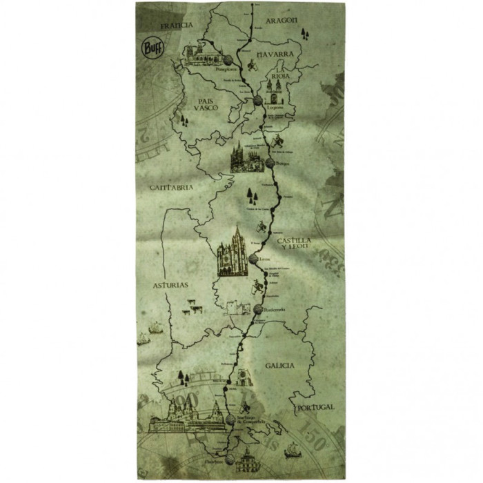 Шарф-труба Buff Coolnet UV, Camino Frances, One Size 