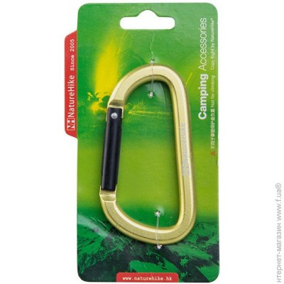 Карабін багатофункціональний Naturehike D-type 80 мм зелений 