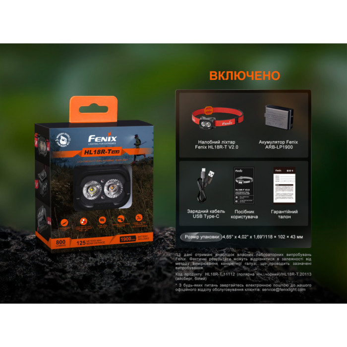 Ліхтар налобний Fenix HL18R-T V2.0 чорний (Відкрита упаковка / потертості на корпусі) 