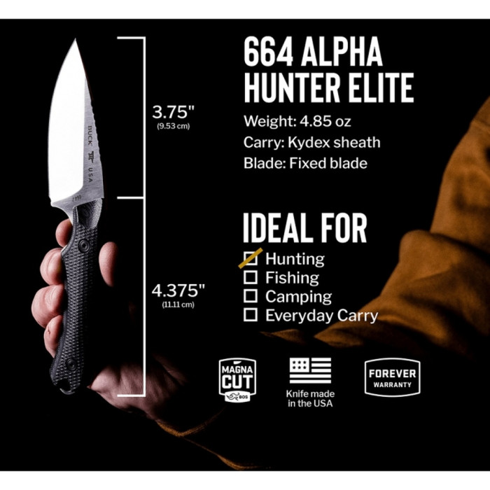 Ніж Buck Alpha Hunter Elite, чорний 