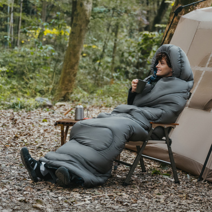 Спальний мішок з капюшоном Naturehike Clear Sky HL500 CNK2450WS042, сірий 