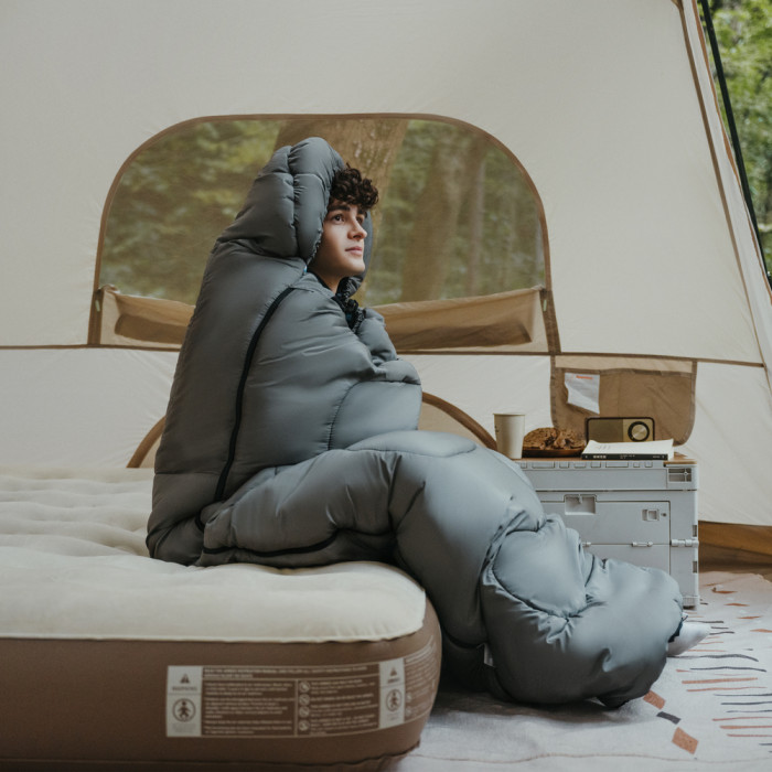 Спальний мішок з капюшоном Naturehike Clear Sky HL500 CNK2450WS042, сірий 