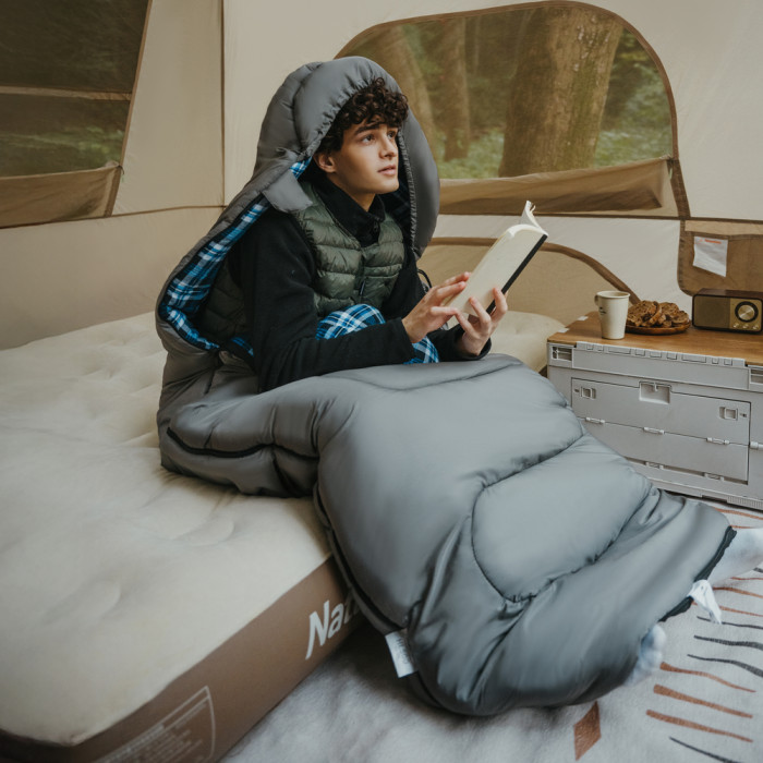 Спальний мішок з капюшоном Naturehike Clear Sky HL500 CNK2450WS042, сірий 