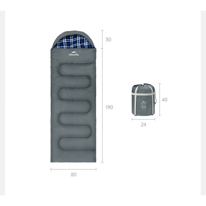 Спальний мішок з капюшоном Naturehike Clear Sky HL500 CNK2450WS042, сірий 