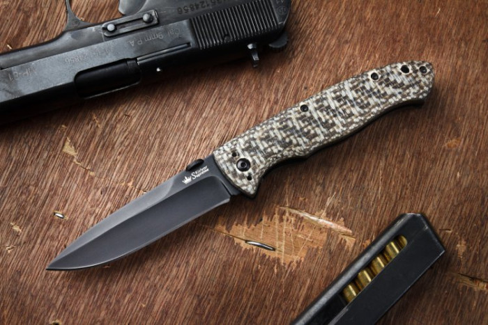 Ніж Kizlyar Supreme Vega (микарта) чорний, сталь 440C 