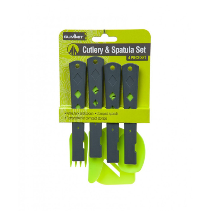 Набір столових приборів з лопаткою Summit 4pc Cutlery & Spatula Set Lime (4 предмета) 
