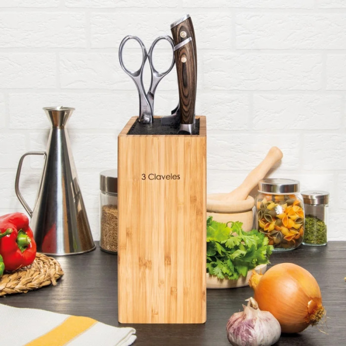 Настільний універсальний блок для ножів бамбук, 1747 3claveles, Іспанія 