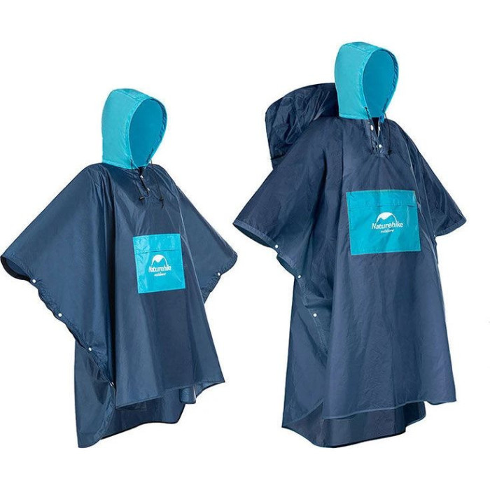 Плащ-дощовик двохколірний Naturehike NH19Y036-Y, розмір L, синій-блакитний 