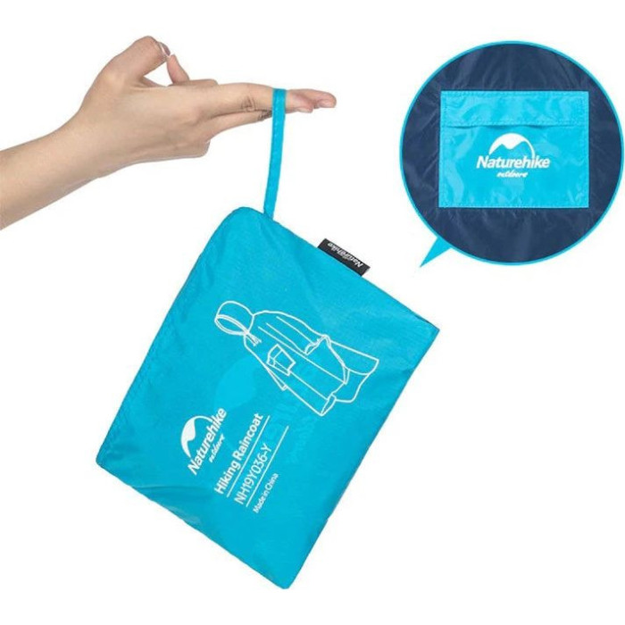 Плащ-дощовик двохколірний Naturehike NH19Y036-Y, розмір L, синій-блакитний 