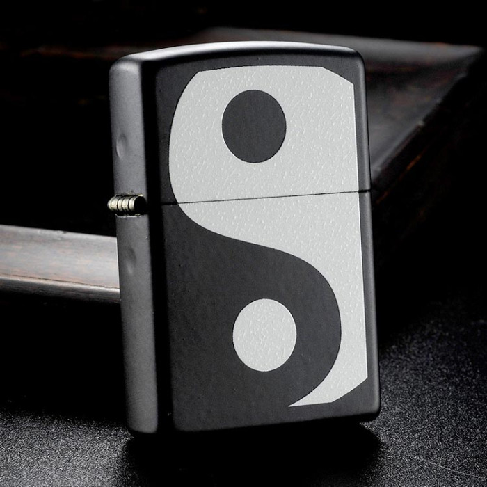 Запальничка Zippo 218 Black Matte, Ying Yang 24472 