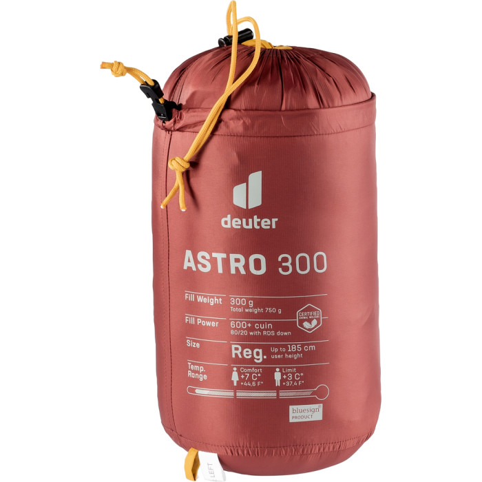 Спальник DEUTER Astro 300 L колір 5908 redwood-curry лівий 