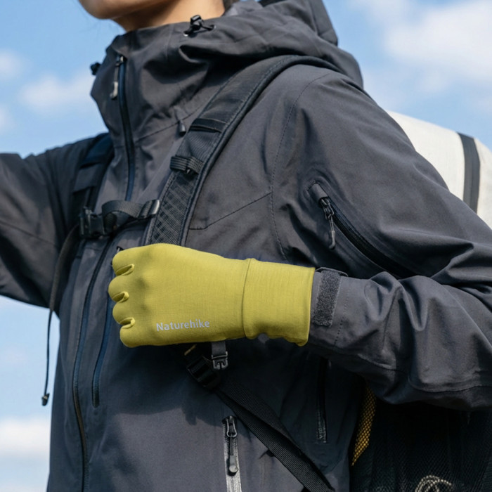 Рукавички туристичні вовняні Naturehike CYY2610FS010, M, зелений