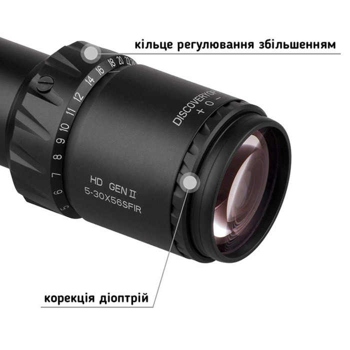 Приціл Discovery Optics HD-GEN2 5-30X56SFIR ZEROSTOP 34mm, з підсвічуванням (230703) 