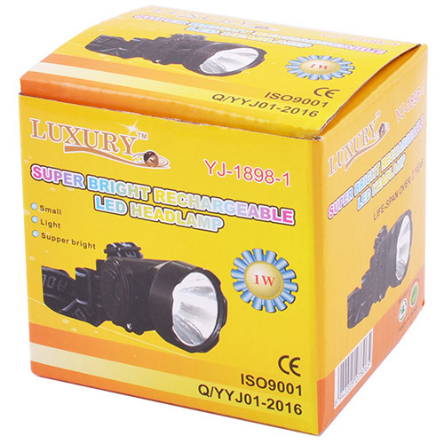 Ліхтар налобний Luxury 1898, 1W, ЗУ 220V, вбудований акумулятор (Yajia) 