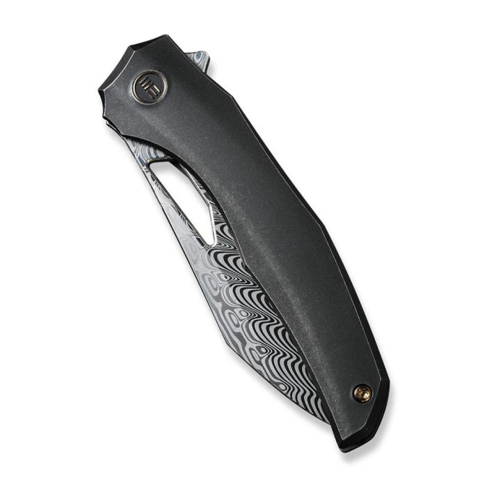 Ніж складаний туристичний Weknife Ignio Mystery Box, (8.39 см) Damasteel (Hakkapella) / 6AL4V Titanium чорний 