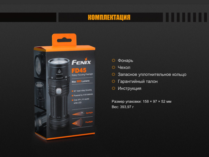 Ліхтар Fenix FD45 Cree XP-L HI LED 
