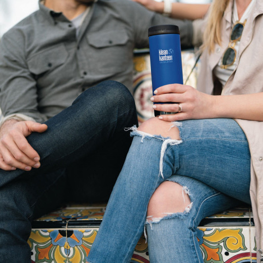 Термочашка Кепка Klean Kanteen TKWide Cafe Cap Deep Surf матова 473 мл 