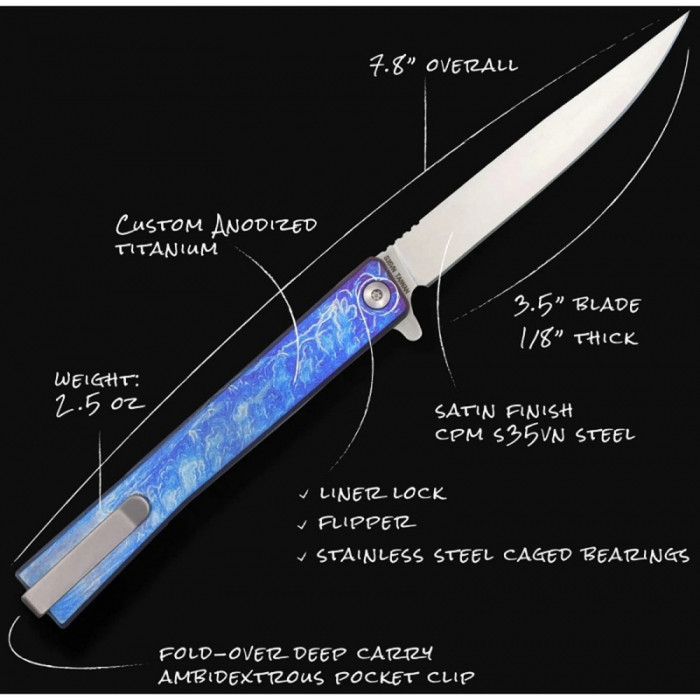 Ніж Ocaso Solstice, Anodized titanium, Satin 