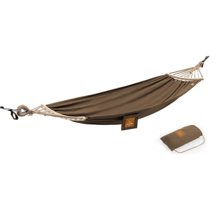 Гамак одномісний без перекидання Naturehike CNK2450WS018, бавовна, коричневий 