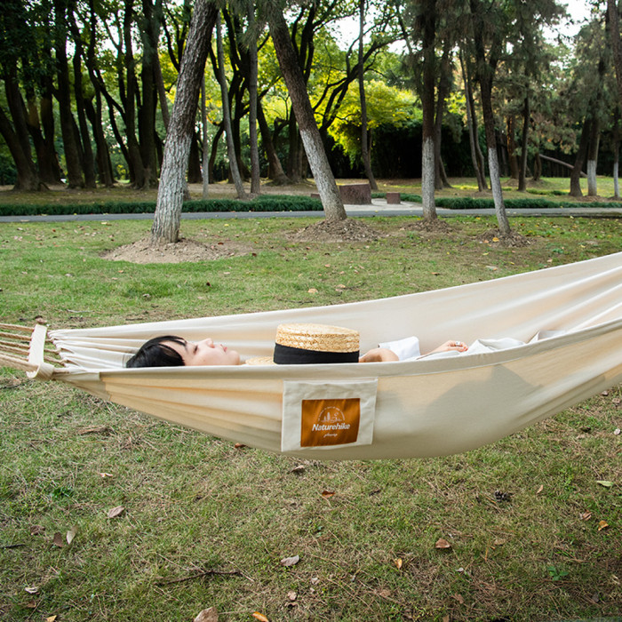 Гамак одномісний без перекидання Naturehike CNK2450WS018, бавовна, коричневий 