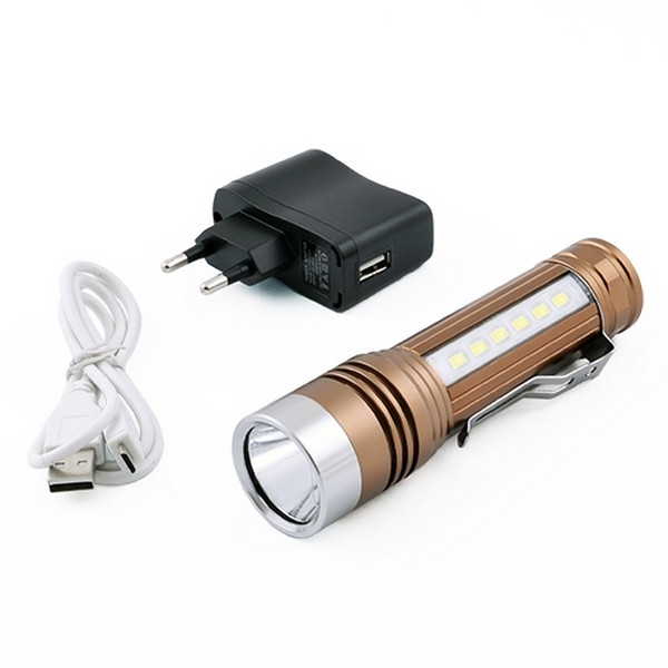 Ручний ліхтар Small Sun R837-XPE+6smd, USB power bank 