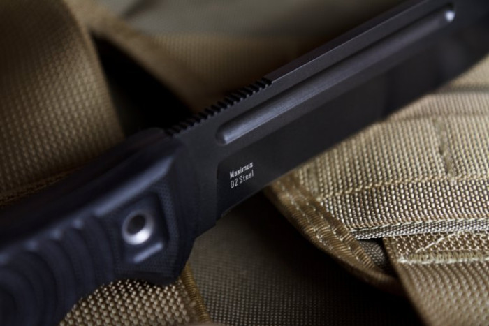 Ніж Kizlyar Supreme Maximus чорний, сталь D2, чорні піхви 