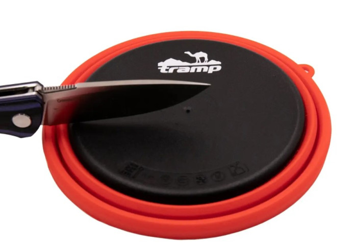 Тарілка Tramp силіконова з пластиковим дном 550 мл Червоний 