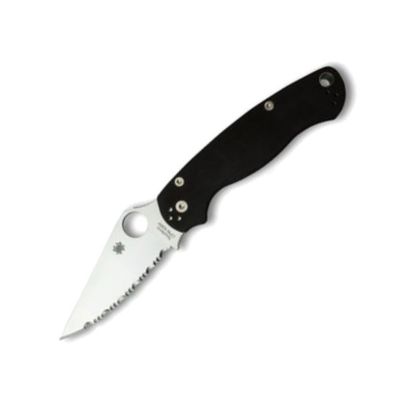 Ніж Spyderco Para Military 2 G-10 Чорний зубчастий (C81GS2) 