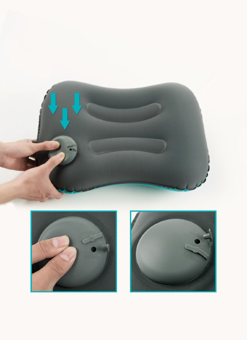 Надувна подушка Naturehike Ultralight TPU With button updated (NH18B020-T), оранжевий 