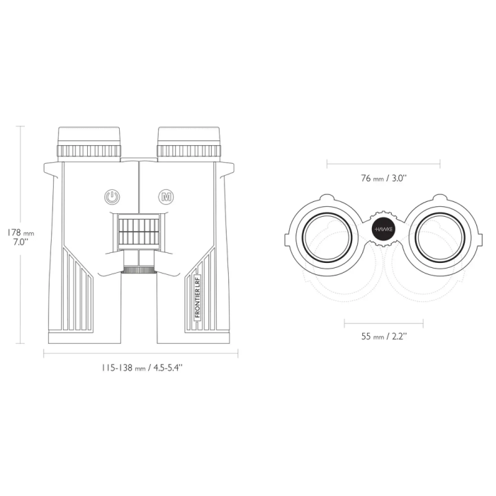 Бінокль Hawke Frontier LRF Green 10x42 з дальноміром 2300 м 