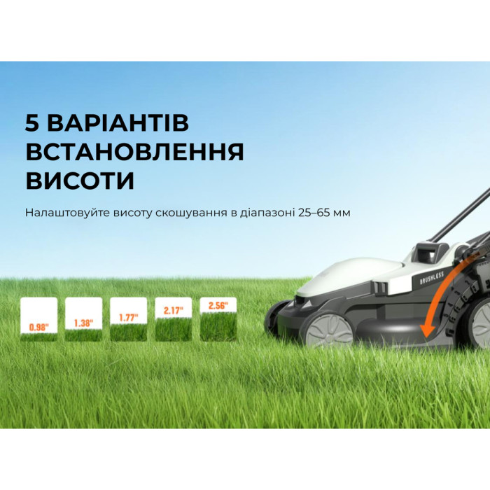 Акумуляторна газонокосарка Litheli, живлення від павербанку (УМБ Litheli Power Bank 20000 mAh, 45 W, 4А, 1 шт в комплекті) 