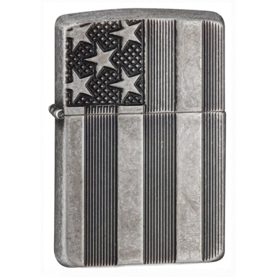 Запальничка Zippo 28973 U.S. Flag Armor Antq Slvr Plate 28974