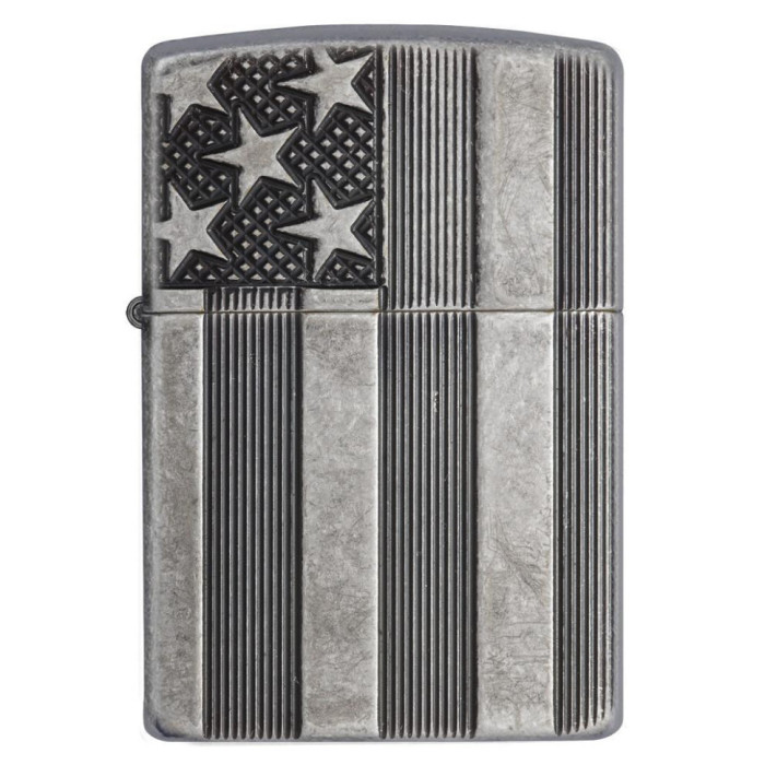 Запальничка Zippo 28973 U.S. Flag Armor Antq Slvr Plate 28974 