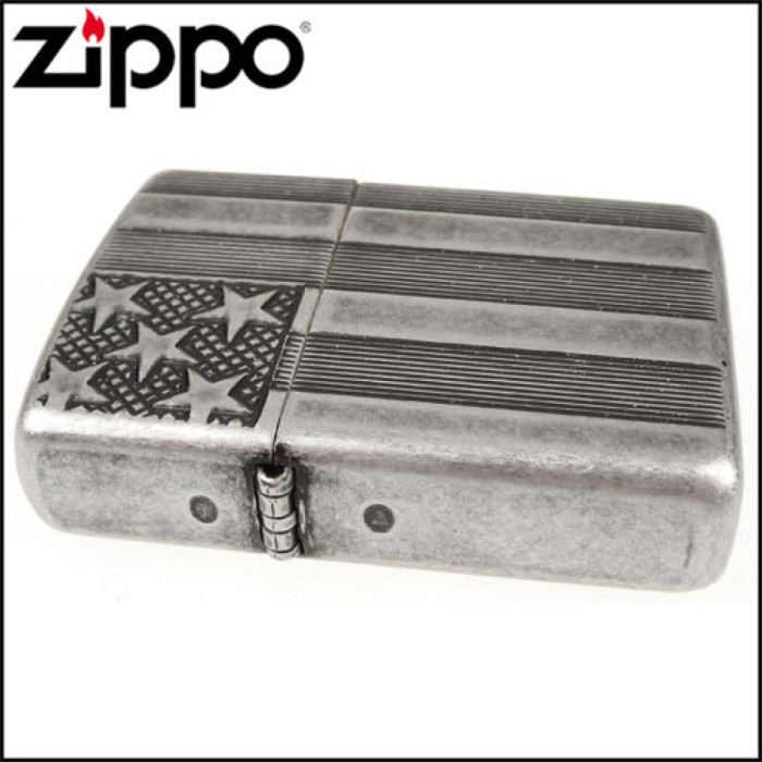 Запальничка Zippo 28973 U.S. Flag Armor Antq Slvr Plate 28974 
