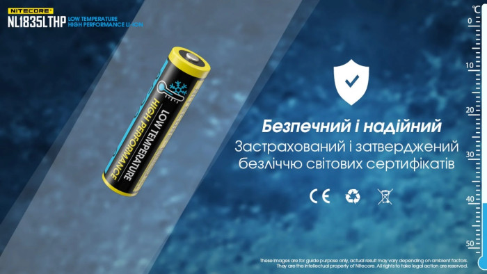 Акумулятор 18650 Nitecore NL1835LTHP (3500mAh), захищений 