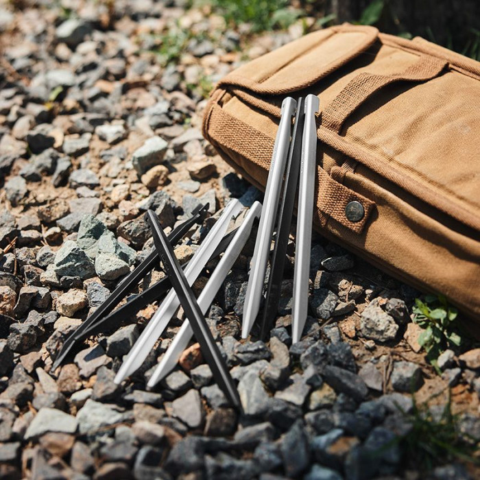 Кілки алюмінієві Naturehike CNK2300ZP016, 20 см , чорні (8 шт) 