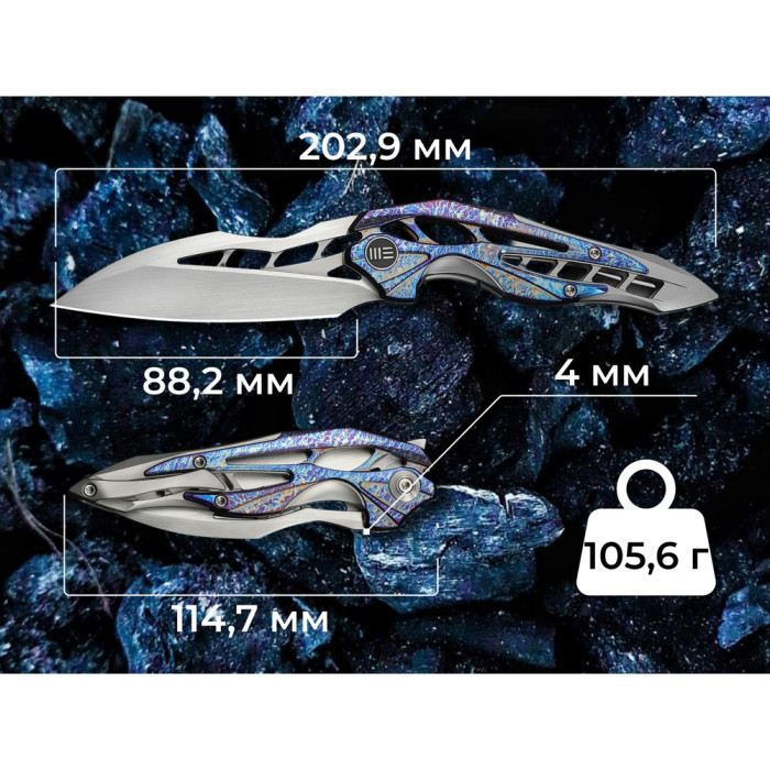 Ніж складаний туристичний Weknife Arrakis (8.8 см) Vanax / Titanium сірий