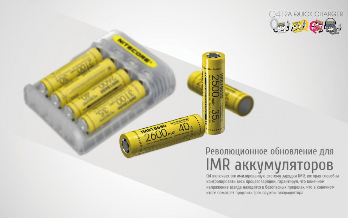 Зарядний пристрій Nitecore Q4 прозоре 