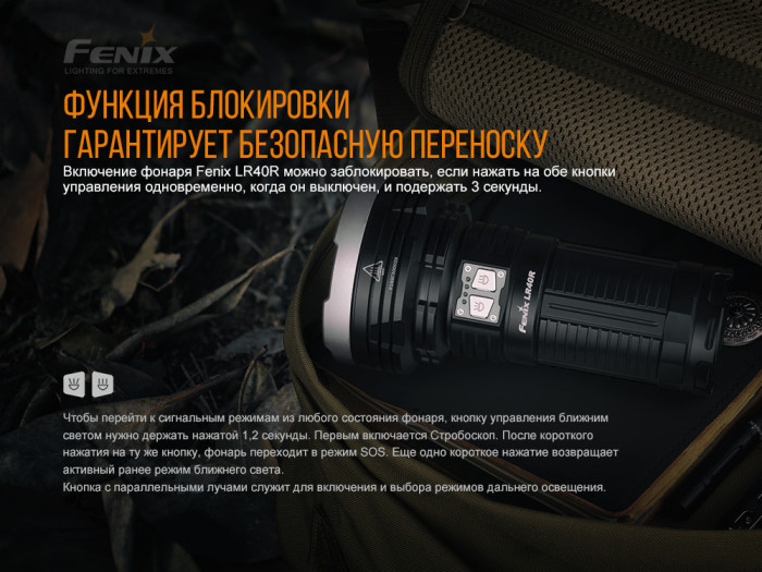 Fenix LR40R XP-L HI V3 + 18 Luxeon V2, 12000 лм 