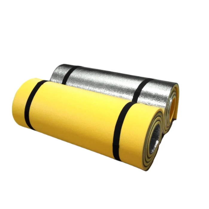 Килимок IZOLON ALU 12 (1800х500) м'який, кольоровий, похідний, ламінований, в намет, жовто-сірий 