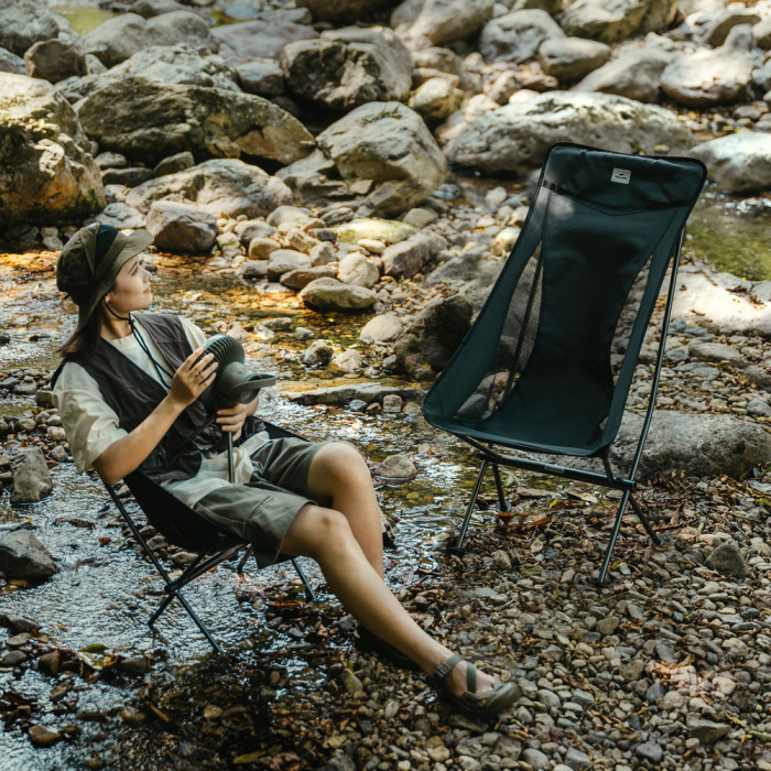 Стілець складаний ультралегкий Naturehike Stellaluna L04 CNK2450JJ015, розмір L, алюміній, сірий 