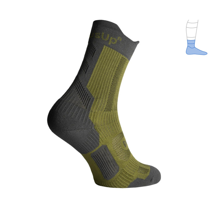 Компресійні шкарпетки захисні літні Protector ShortDry PRO сіро-зелені L 44-47 