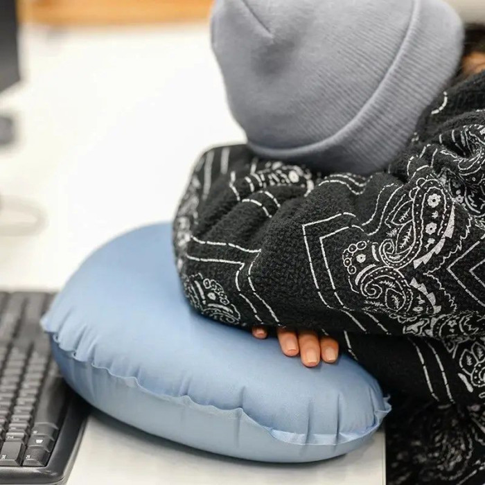 Подушка самонадувна анатомічна Naturehike NH20ZT006, світло-блакитна 