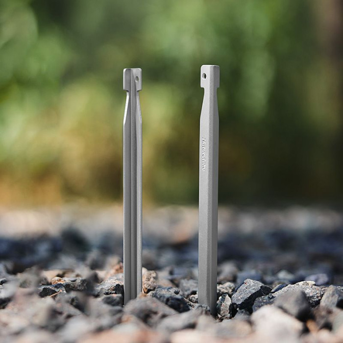 Кілки алюмінієві Naturehike CNK2300ZP016, 20 см , сріблясті (8 шт) 