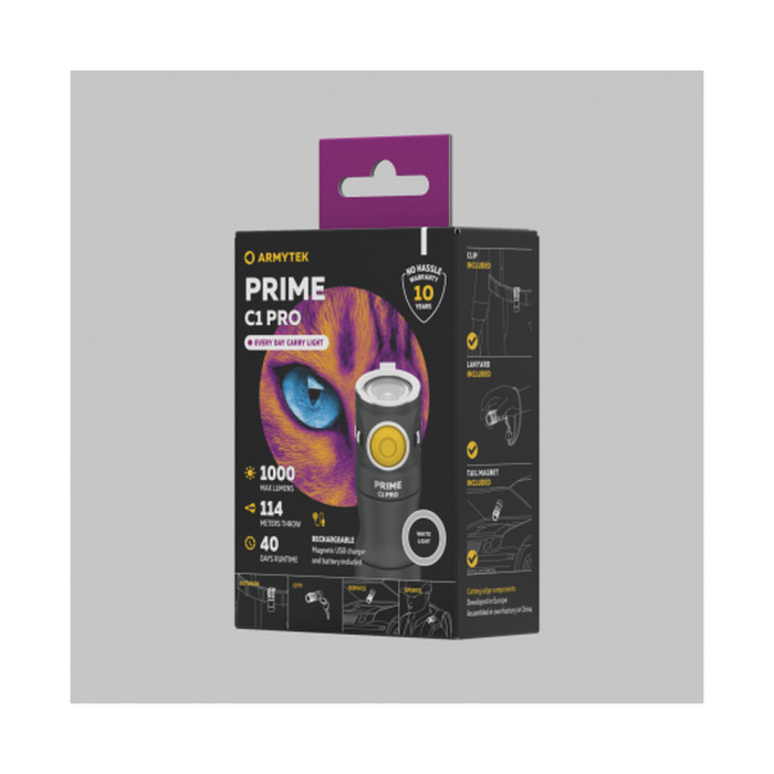Ліхтар Armytek Prime v4 C1 Pro USB + 900 mAh / LH351D 