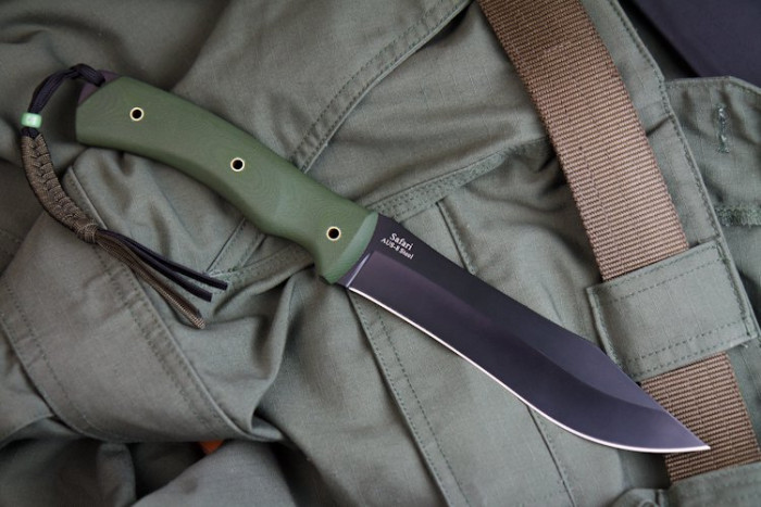Ніж Kizlyar Supreme Safari чорний, сталь AUS8, рукоять G10 