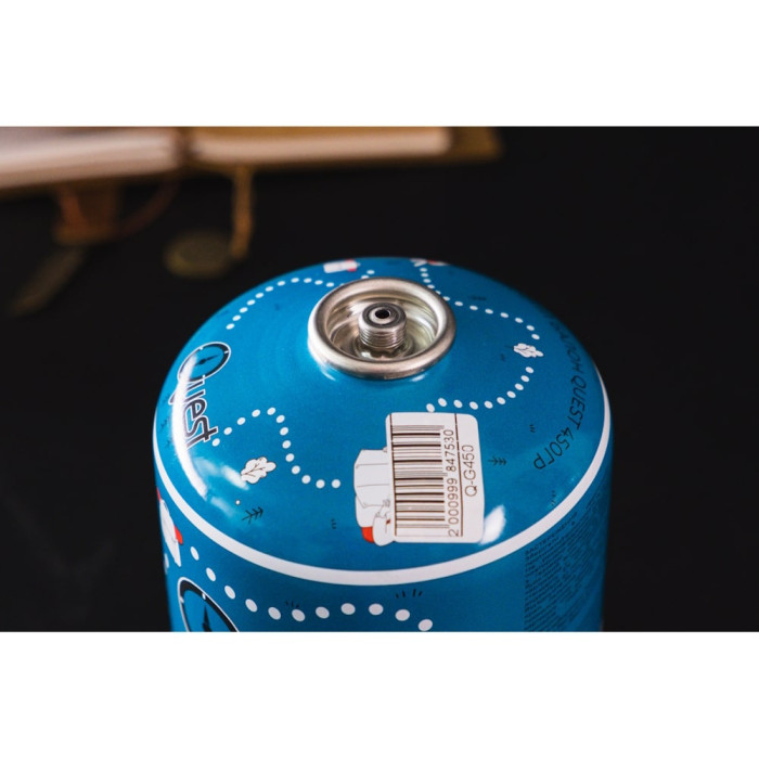 Набір Газовий пальник титановий BRS-3000T + Газовий балон різьбовий бутановий Quest, 450гр 