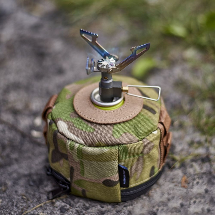 Набір Газовий пальник титановий BRS-3000T + Газовий балон різьбовий бутановий Quest, 450гр 